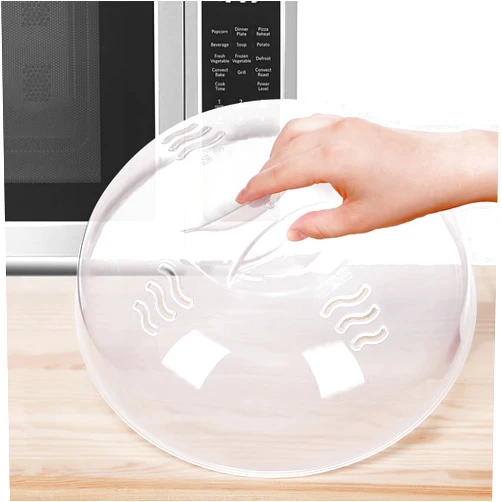 Tusjiain Microwave Splatter Cover for Food Large Microwave Plate Food Cover With Easy Grip Handle Anti-Splatter Lid With Enlarge Perforated Steam Vents,11.5 Inch,BPA Free & Dishwasher Safe