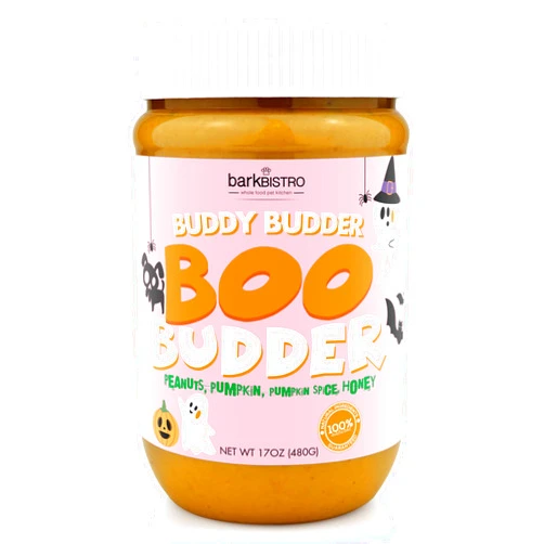 BUDDY BUDDER Halloween Boo 100% All Natural Dog Peanut Butter, Made in USA, 17oz