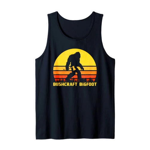 Bushcrafting Bigfoot Gift Apparel Retro Bigfoot Bushcraft Crytpid Sasquatch Bushcrafter Tank Top
