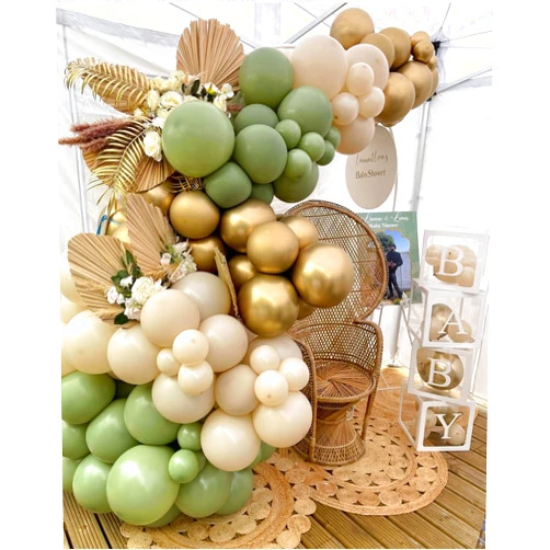 Party Pastel Sage Green Balloon Garland 168 pcs 18 inch 12 inch 5 inch Balloon Arch kit for Bridal Shower, Girl Baby Shower, Wedding, Girl Birthday Party (Sage)