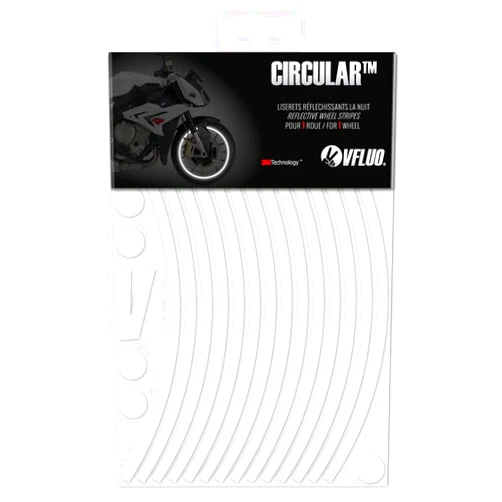VFLUO - Motorcycle Reflective Wheel Stripes kit, 1 Wheel Rim Stickers Pack, 3M Technology™ - High lateral Visibility, Discreet and Design, Easy Installation