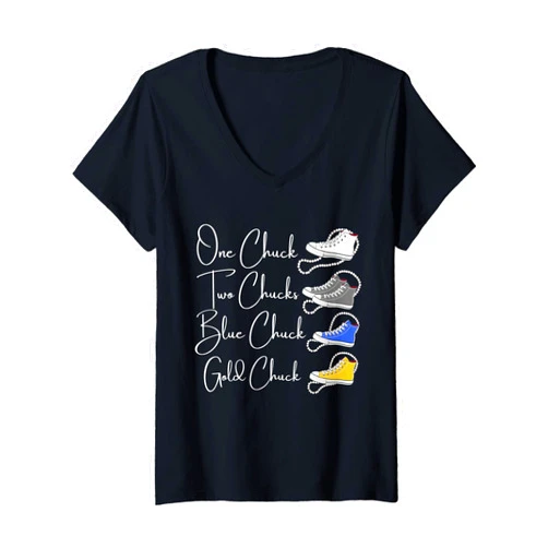 Chucks and Pearls Teachers Melanin Divine Nine Womens Chucks and Pearls Divine Nine Black Girl Magic Blue Gold V-Neck T-Shirt
