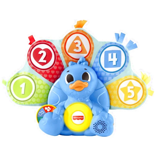 Fisher-Price Baby Learning Toy Linkimals Counting & Colors Peacock with Lights & Music for Infants Ages 9+ Months, Compatible Only with Linkimals Items