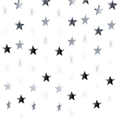 Patelai Glitter Star Garland Banner Decor, 130 Feet Bright Star Hanging Bunting Banner Backdrop for Christmas Party Decor 2025 New Year Graduation Wedding Birthday(Silver)