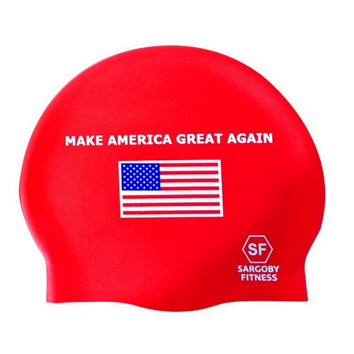 Sargoby Fitness Make America Great Again Swim Cap Adult Standard-Sized Designed for Competitive Swimmer or Recreational Swimmer Looking for More Speed