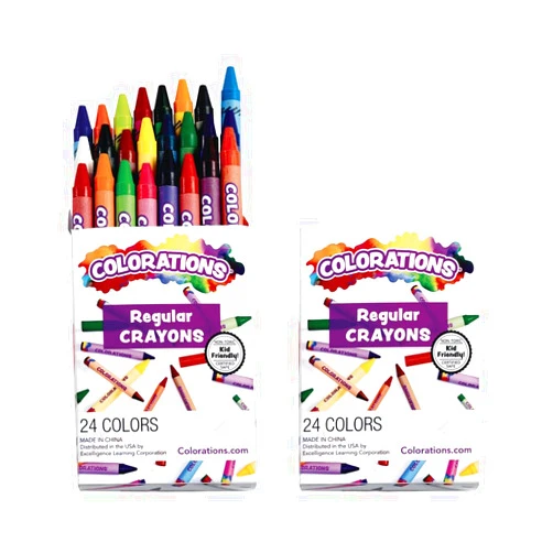 Colorations Crayons, 2 Sets of 24, 24 Colors, Non Toxic Crayons, Crayons for Kids, Crayons for Toddlers, Kids Crayons, Coloring, Drawing, Toddler Crayons, Toddler Art Supplies, Preschool Crayons