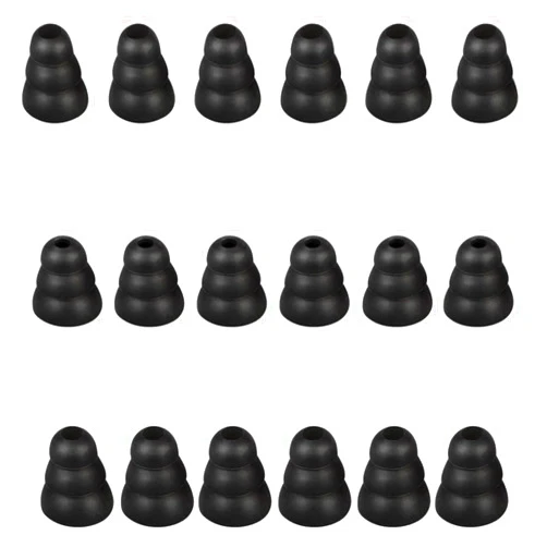 SNHTLS Triple Flange Earbud Tips Eartips Eargels Earpads Ear Tips Gels Bud Compatible with Inside Diameter 3.8mm-5.5mm Earbuds in-Ear Earphones S/M/L 9 Pairs (Black)