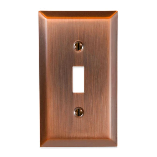 Amerelle Century Single Toggle Steel Wallplate in Antique Copper