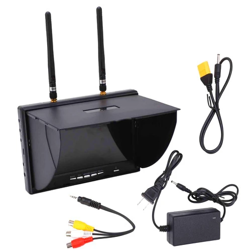 Oumefar 5.8GHz 40 Channels Monitor 7 Inch LCD Screen Receiver Monitor RC Monitor FPV Glasses FPV Camera Video Drone Accessories Parts for FPV Drone RC Car