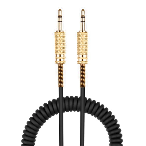 weishan Aux Cord Coiled Headphone Cable Replacement for car, Stereo, Alexa Dot, Speaker - 3.5mm TRS Male to Male Audio Cable 2ft to 8ft Long