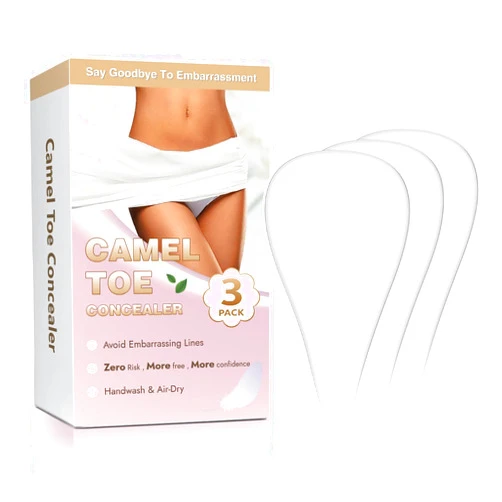 Wezest 3 Pack Camel Toe Concealer, Seamless Camel Toe Hider, Reusable Anti Camel Toe Silicone Insert, No Camel Toe Underwear Guard, Cameltoe Concealer Cover (Water Drop, L)