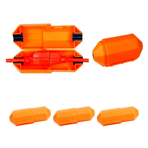 Cordsafe Secure and Cover Outdoor Extension Cord Plug Connections for Safe and Reliable Use on Lighting, Tools Orange 3PK