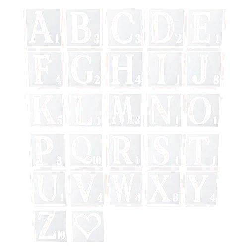 AIEX 27pcs Stencils, 6 Inch Reusable Plastic Stencils for Painting on Wood Letters and Numbers Stencils Alphabet Stencils for Wall Art Drawing Craft DIY Writing