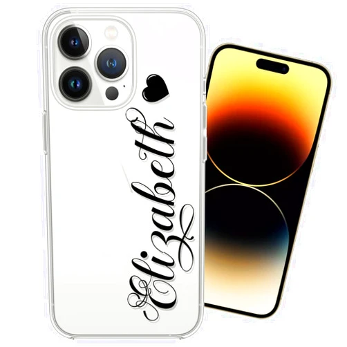 Somlatic Personalized Name Phone Case Custom Text Handwritten Style Clear Phone Cover Protective Cases Compatible with iPhone 16 15 14 13 12 11 XR X XS 8 7 Plus Mini Pro Max