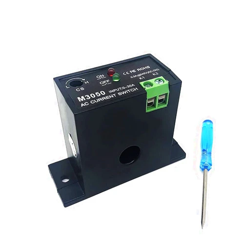 Flylin AC Current Sensing Switch, Adjustable Self-Powered Sensing Switch Normally Open Amp Sensor Monitoring Relay for Automated Equipment (0.2-30A)