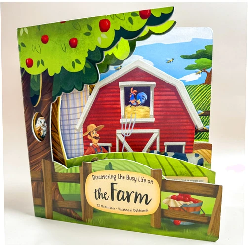 TJ McAllister,Vaishnavi Dukhande Discovering the Busy Life on the Farm (Happy Fox Books) Board Book Teaches Kids Ages 3-6 About Farming Life, Exploring with Each Page, plus Educational Facts and Vocabulary Words (Peek Inside)