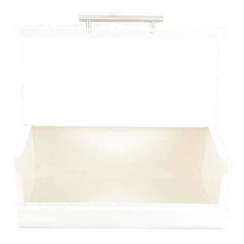 Cabilock Metal Bread Storage Box for Kitchen Countertop Wear-resistant White Galvanized Iron Bread Container with Flip Lid Household Food Organizer and Sundries