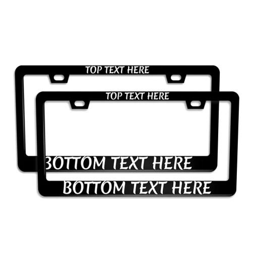 XIAYUEHUA Custom License Plate Frame 2 PCS Personalized Design Aluminum Car License Plate Frame with Text, 12