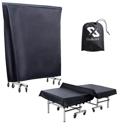 Golkcurx Ping Pong Table Cover,Table Tennis Cover Waterproof Sunproof Indoor & Outdoor Fits Universal 9x5 FT Tables (Black) (R01)