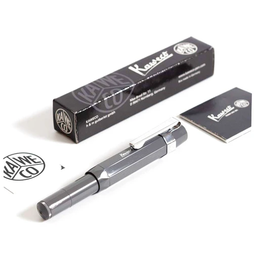 Kaweco Sport Skyline Fountain Pen Grey, Fine Nib Sport Octagonal Clip Chrome