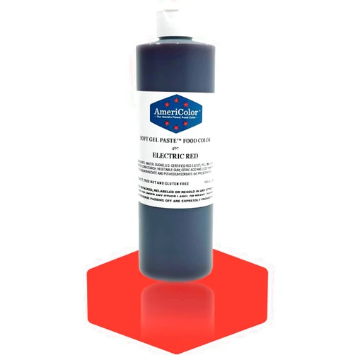AmeriColor, Electric Red, 13.5 Ounce Bottle, Soft Gel Paste Food Color