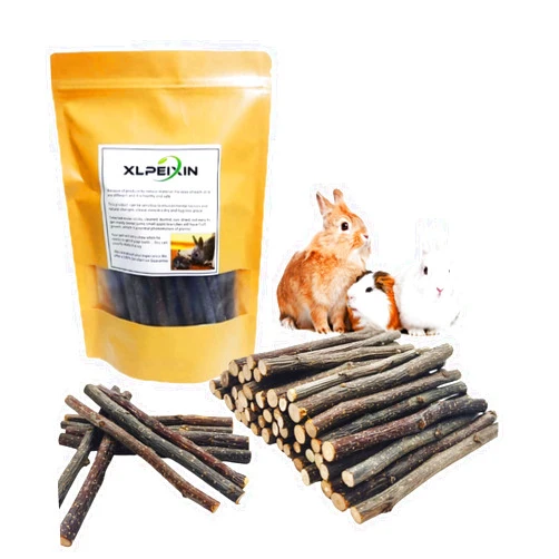 XLpeixin 200g Apple Sticks for Chinchillas Small Animals Wood Chew Sticks,Molar Wood Treats Toys for Rabbits Chinchillas Guinea Pig Hamster Gerbil Bunny(Thin200g)…