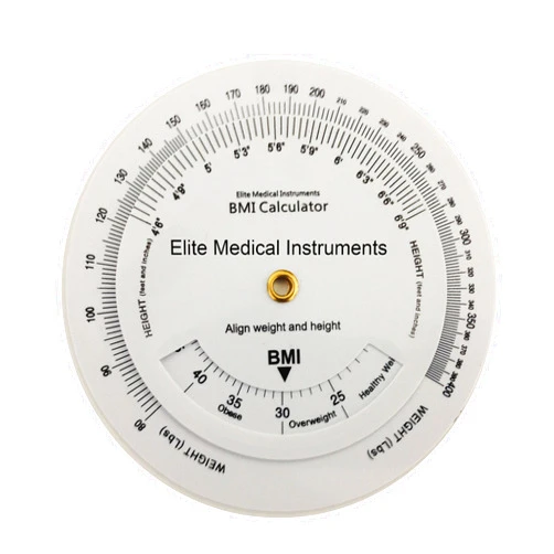 Elite Medical Instruments EMI EMI BMI body mass index Wheel Calculator 4.25 inch, Single sided, Adult ECB-201