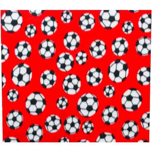 Fabric Empire Polar Fleece Fabric Anti Pill Prints *Soccer Ball RED* / 60