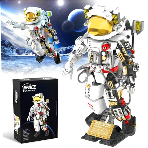 HBUDS Space Astronaut Building Sets, HBUDS Space Toys Building Blocks Stem Kit, Cool Astronaut Toy Room Decor with Display Stand, Birthday Ideas for Boys Girls Adults Kids 8-14 and Up