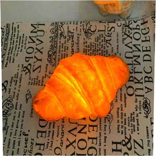 YHNJI Croissant Night Light Bread Shape Lamp Decorative LED Lamp Home Decorative Night Lights Battery Lamp for Girl Kid Bedroom Gift