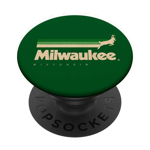Milwaukee Basketball Wisconsin Gifts Green Milwaukee Basketball B-Ball City Wisconsin Milwaukee PopSockets Standard PopGrip