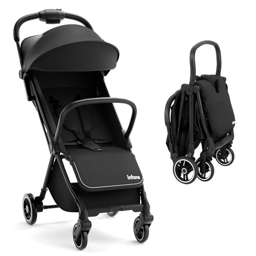 INFANS Lightweight Baby Stroller, Ultra-Compact Fold Airplane Ready Travel Stroller, One-Hand Gravity Fold Near Flat Recline Seat, Foldable Toddler for Infant 0-36 Month