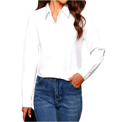 Gleeivy Women's Button Down Shirts Classic Fit Dress Shirt Work Business Casual Long Sleeve Blouse Tops