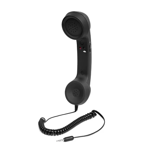 Fumei 3.5mm Retro Telephone Handset Reduce Cell Phone Radiation Mic Speaker Handheld Receiver for Andriod Phone iPhone/iPad (Black)