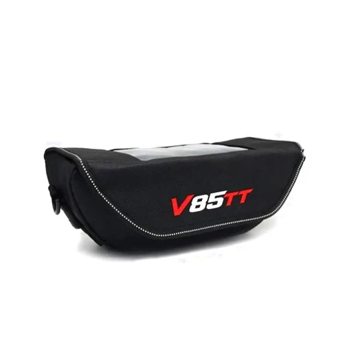 YNTIME Waterproof Handlebar Bag For Moto Guzzi V85 TT V85TT Motorcycle Storage Travel Tool Bag, Black