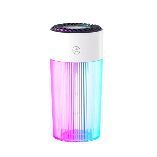 TRIIFON Mini Humidifier, 350ML Small Personal USB Cool Mist Humidifiers with Colorful Light, 2 Spray Modes, Auto Shut-Off, Ultra-Quiet Portable Air Humidifier for Car Home Bedroom Office Desktop (Clear)