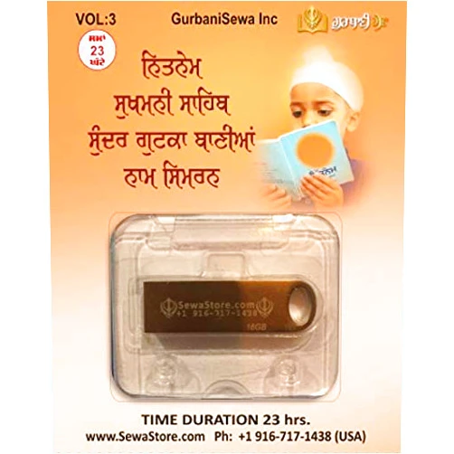 SewaStore.com Nitnem, Sukhmani Sahib, Sundar Gutka, Simran - ਯੂ.ਐਸ.ਬੀ ਡ੍ਰਾਈਵ | USB Drive