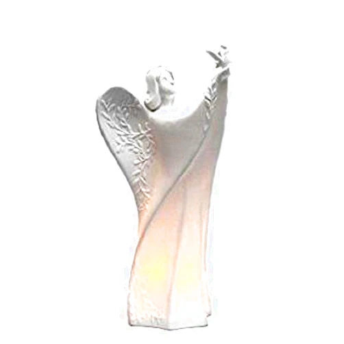 ATD Appletree Design 33254 Lighted Ceramic Angel Holding Dove Figurine, 9-5/8-Inch , White
