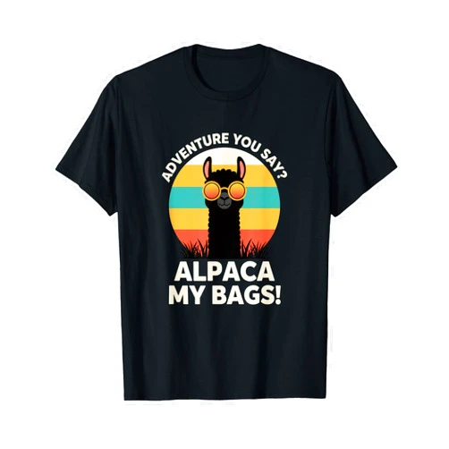 Alpaca Travel Pun Humor Farm Animals Kids Vacation Adventure You Say Alpaca My Bags Funny Kid Alpaca Travel Pun T-Shirt