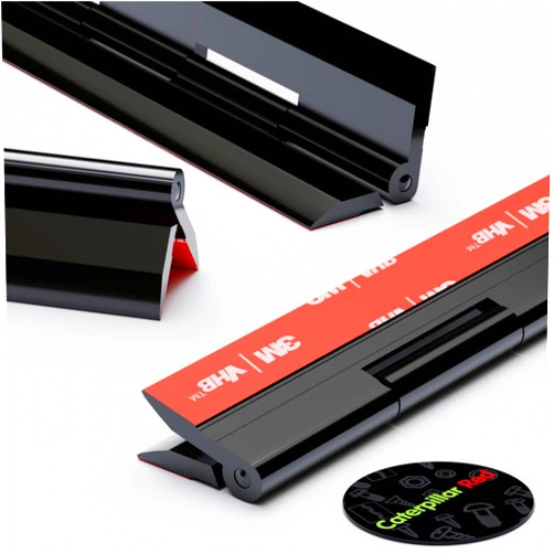 Caterpillar Red 4 x 150mm Black Acrylic Hinges. No Glue Required, Self Adhesive. Black Plastic Acrylic, (5 29/32 in) -4 Pack-