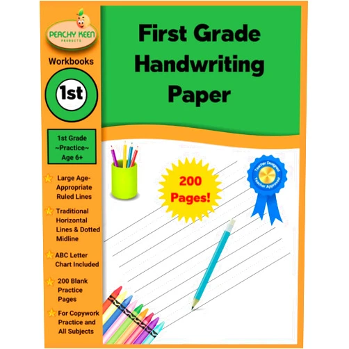 Peachy Keen Products,Karen Shepherd M.A. First Grade Handwriting Paper: 200 Pages of 1st Grade Blank Handwriting Practice Pages with Dotted Midline (Peachy Keen Learning Workbooks and Books for Grades Pre-K , K ,1st , 2nd , and 3rd Grades)