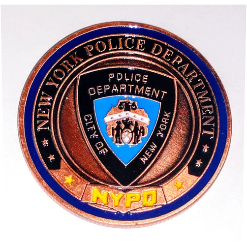 ZYZYZK NYPD New York Police Department Colorized Cpr Challenge Art Coin