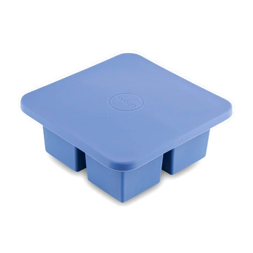 W&P Peak Silicone Extra Large Cube Ice Tray w/ Protective Lid | Blue Peak | Easy to Remove Ice Cubes | Food Grade Premium Silicone | Dishwasher Safe, BPA Free