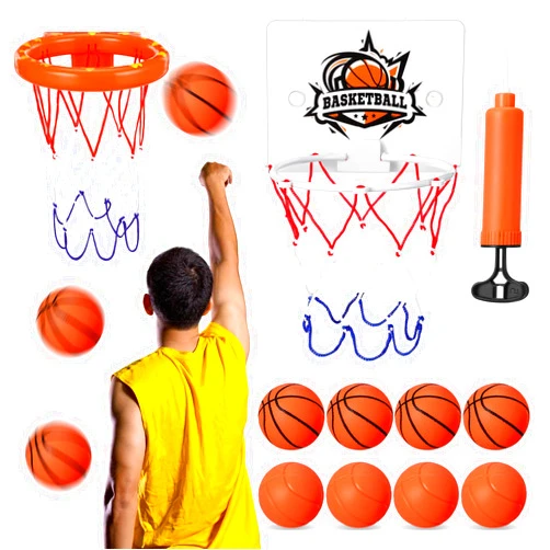 Sotiff Basketball Game Set, 2 Bathtub Basketball Hoop 8 Basketball Set, Mini Basketball Decompress Game Suction Cup Basketball Hoop Set for Bathroom Toilet Bedroom Office Desktop Basketball Lovers