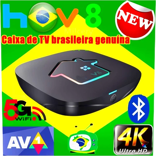 Milcery 2024 H8 TV Voice Remote Control HDTV Brazil Box New Version 2GRAM+16GROM 4K Ultra HD US.B2.0/3.0 Opt Duo Band WiFi 2.4/5G Bluetooth 5.0