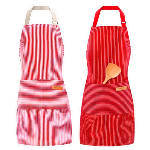 PLMMOUT 2Pack Bib Aprons for Women Men,Adjustable Chef Aprons with 2 Pockets,Reusable Cooking Apron Kitchen Aprons
