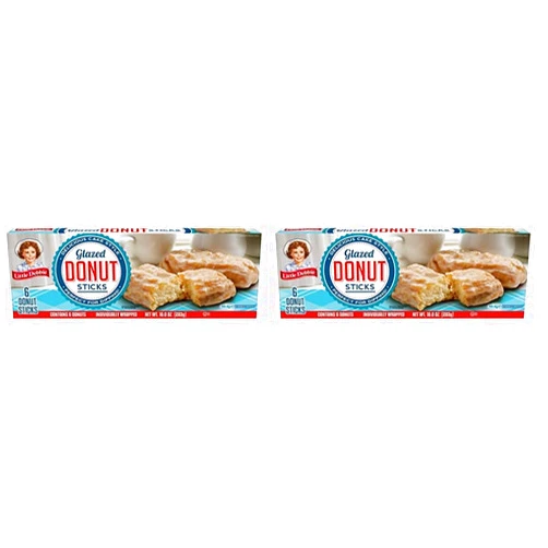 Little Debbie Donut Sticks, 6 Individually Wrapped Snack Cakes, 10 oz, Pack of one (1) (Pack of 2)