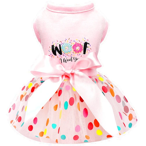 Dosuyi Dog Dress Spring Dog Clothes for Small Dogs Girl Puppy Princess Tutu Cute Dog Tulle Dresses Pet Clothes Cat Apparel Doggie Outfits