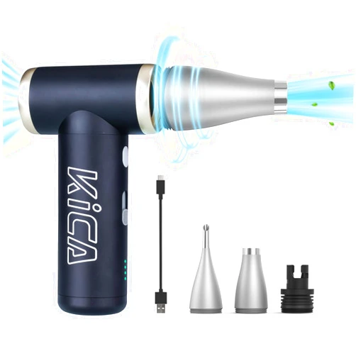 Kica Compressed Air Duster-KiCA JetFan 2S Electric Air Duster,117000 RPM Rechargeable Cordless Air Blower for Cleaning Keyboard&PC, Jet Dry Duster with New Extreme Mode, Metal Shell-Red