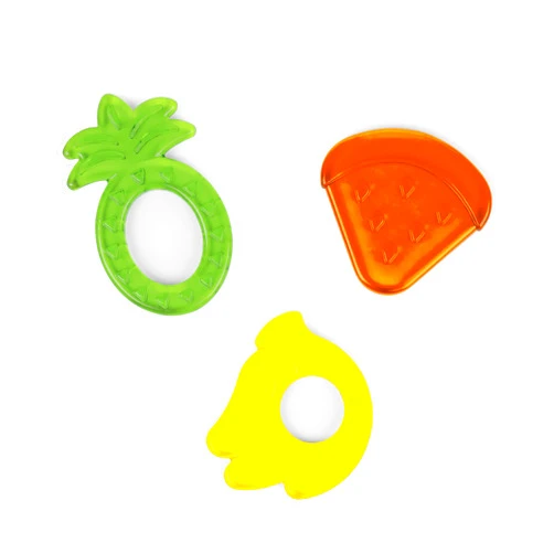 Bright Starts Juicy Chews 3-Pack Textured Teethers - Watermelon, Pineapple, Banana - BPA Free, Unisex, 3 Months +
